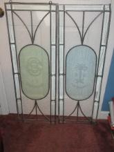 Set of 2 Beveled Glass Panels w/SC Dispensary Palmetto Tree, Other SC Dispensary Logo