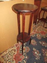 Rustic Pine 35 1/2"H Plant Stand w/Lower Shelf on 3 Legs