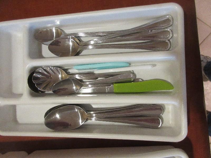 Lot Misc Stainless Flatware & Serving Utensils Oneida, Ice Teaspoon, Spoons, Forks, Knives etc.