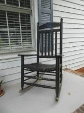 Black Slat Seat/Back Rocking Chair w/"K" in Circle