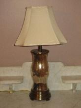 Mercury Glass Font Hurricane Shade Form 29" Table Lamp on Brass Finish Base