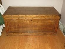 Antique Primitive Rust Chest/Bride's Dowry Hope Chest Trunk- 19"H x 42" x 20"