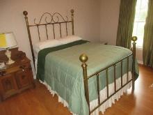 Full Size Double Brass Tone Cannonball Head/Footboard Bed Scroll Accent w/Mattress, Boxspring