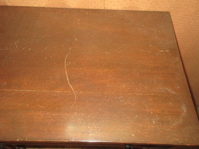 Antique Occasional Side Table w/Dovetail Drawer on Turned Legs Horizontal Stretchers Classic
