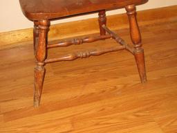Early Windsor Style Captain's Chair AKA Smoker's Chair Bow Back Design Elm Wood