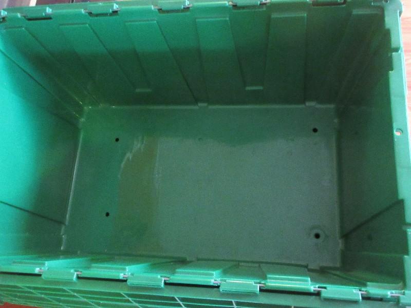 Lot 6 Paxton Durable Storage Stackable Plastic Green Totes High Density w/Interlock Lids