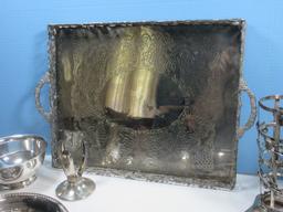 Antique Silver Plate Pairpoint Mfg. Co. Quadruple Plate 10" Naturalistic Ivy Vine Holder