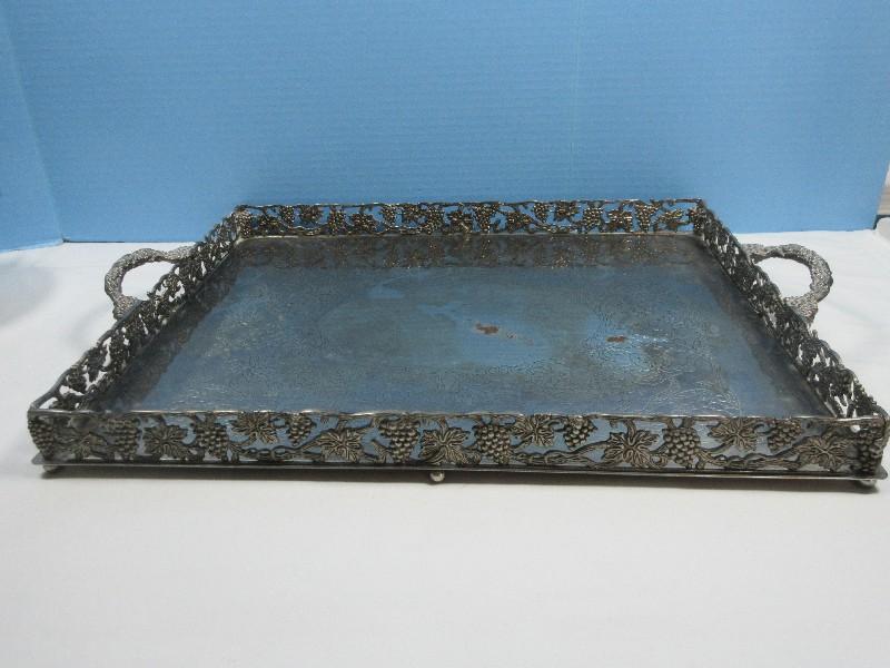 Antique Silver Plate Pairpoint Mfg. Co. Quadruple Plate 10" Naturalistic Ivy Vine Holder