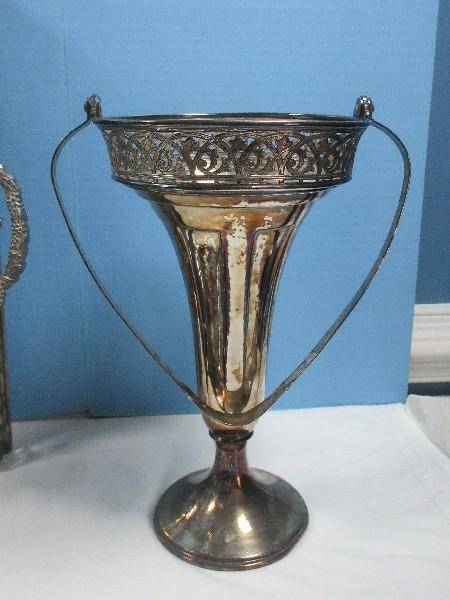 Antique Silver Plate Pairpoint Mfg. Co. Quadruple Plate 10" Naturalistic Ivy Vine Holder