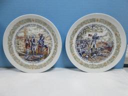 Lot Porcelain Mustache Cup & Saucer Likely Nippon Mark, 2-Fine China Concorde Floral Center