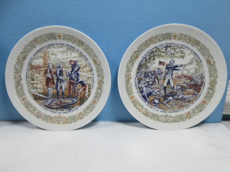 Lot Porcelain Mustache Cup & Saucer Likely Nippon Mark, 2-Fine China Concorde Floral Center