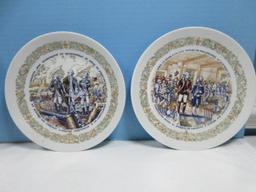 Lot Porcelain Mustache Cup & Saucer Likely Nippon Mark, 2-Fine China Concorde Floral Center