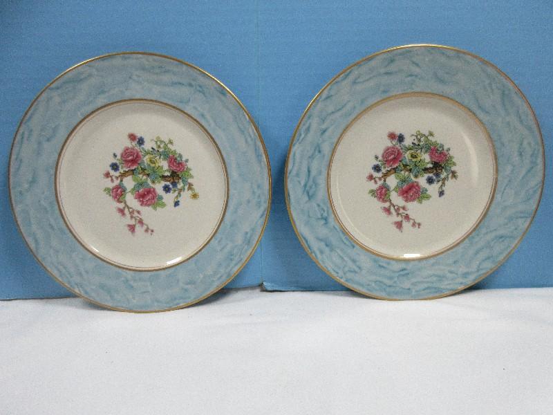 Lot Porcelain Mustache Cup & Saucer Likely Nippon Mark, 2-Fine China Concorde Floral Center