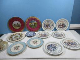 Lot Porcelain Mustache Cup & Saucer Likely Nippon Mark, 2-Fine China Concorde Floral Center
