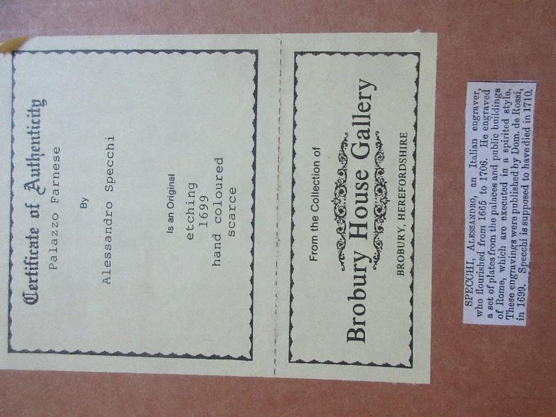 2-Antique Etching From The Collection of Brobury House Gallery by Alessandro Specchi Original
