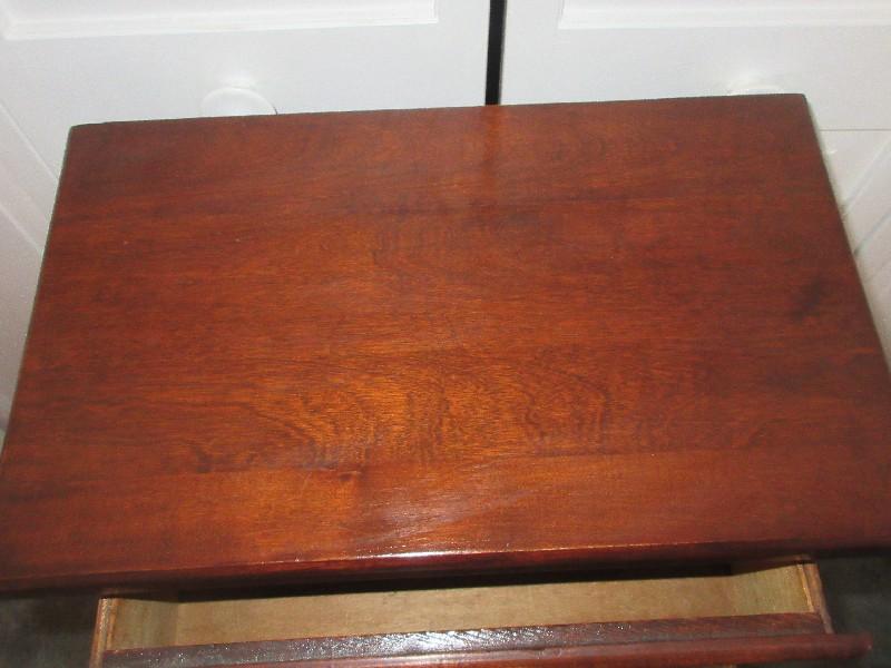 5 Drawer Accent Chest w/Wooden Pulls & Trim Apron Dark Oak- 35"H x 15 3/4" x 9 1/2"