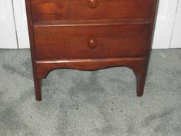 5 Drawer Accent Chest w/Wooden Pulls & Trim Apron Dark Oak- 35"H x 15 3/4" x 9 1/2"