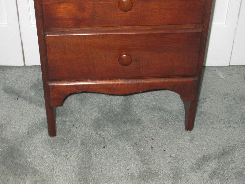 5 Drawer Accent Chest w/Wooden Pulls & Trim Apron Dark Oak- 35"H x 15 3/4" x 9 1/2"