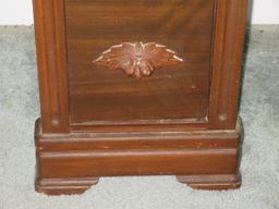 Antique Nightstand w/Marble Top Beveled Edge & 2 Dovetail Drawers Carved Pulls-
