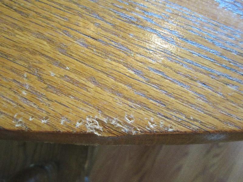 Traditional Oak Pedestal Table w/3 Spindle Back Chairs