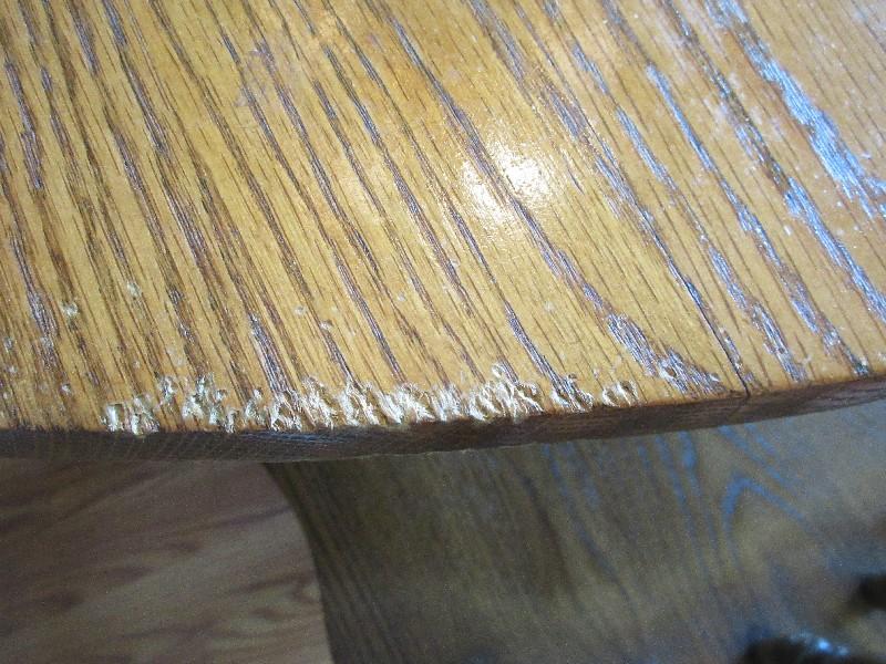 Traditional Oak Pedestal Table w/3 Spindle Back Chairs