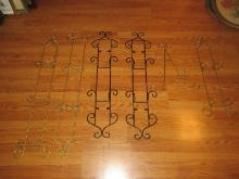 Lot Wall D‚cor Mount Wrought Iron Plate Display Racks Gold Tone & Black Finishes Scrollwork