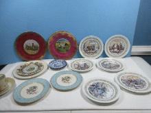 Lot Porcelain Mustache Cup & Saucer Likely Nippon Mark, 2-Fine China Concorde Floral Center