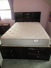 Baxton Studio Furniture Contemporary Modern Dark Cherry Brown Finish Queen Size Storage