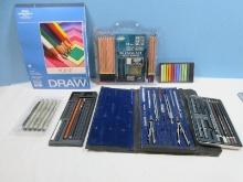Lot Charvoz No. 877-P Engineering Drawing Drafting Set in Case, 18pc Pro Art Drawing Set-NIP