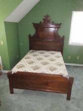 Gorgeous Antique Victorian Era Eastlake Furniture Double-Full Size Bed Ornate High Headboard
