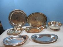 Lot Silver Plate w/Engravings & Monograms 1982-83 Mid Day Lions Club Repro Paul Revere Bowl,