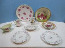 Lot Porcelain 11 1/2" Shallow Bowl, C. & E.G. Royal Austria Rose Pompadour Pattern 10 1/4" Bowl,