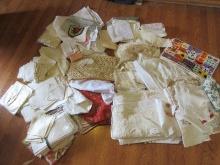 Lot Misc Linen/Lace Table Cloths, Placemats, Vinyl Placemats, Battenberg Placemats, Damask
