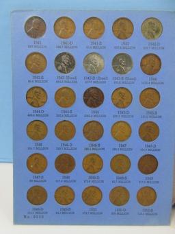 #2 Coin Folder Collection Starting 1941 Lincoln Head Cent Wheat Penny Coins Fully Complete