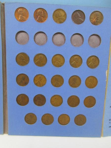 #2 Coin Folder Collection Starting 1941 Lincoln Head Cent Wheat Penny Coins Fully Complete