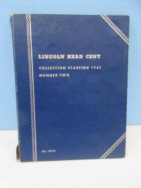 #2 Coin Folder Collection Starting 1941 Lincoln Head Cent Wheat Penny Coins Fully Complete