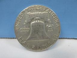 1963 Franklin Silver Half Dollar Coin Liberty Bell Philadelphia No Mint Mark Wgt. 12.5 G