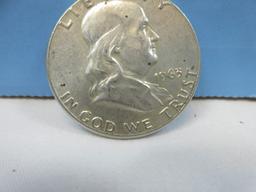 1963 Franklin Silver Half Dollar Coin Liberty Bell Philadelphia No Mint Mark Wgt. 12.5 G