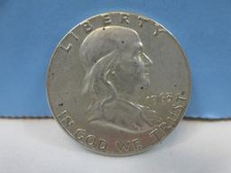 1963 Franklin Silver Half Dollar Coin Liberty Bell Philadelphia No Mint Mark Wgt. 12.5 G