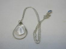 Leap of 8 Jewelry Perfecto Glass Jewelry Modern Pendant on 925 Sterling Silver Link Chain