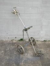 Vintage Golf Bag Caddy Push-Pull Golf Bag Cart