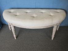 Refined Butler Specialty Co. Furniture Half Demilune Style Tufted Upholstered Bench Tamara