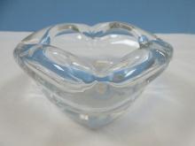 Vintage Murano Studio Art Glass Clear Cigar Heavy Ashtray Polished Base Approx. 3" H Top 5 1/2"