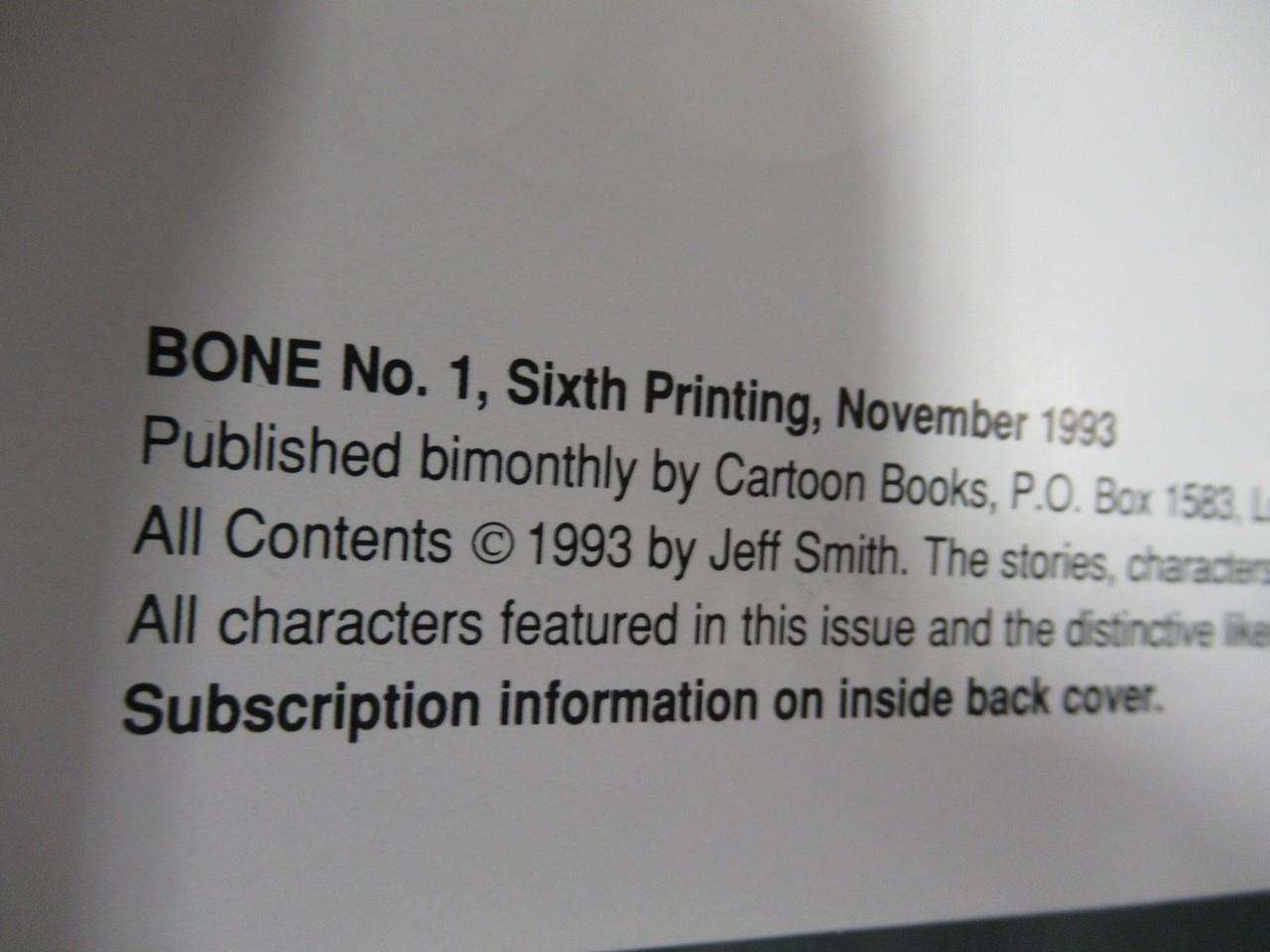 Bone #1 Signed by Jeff Smith