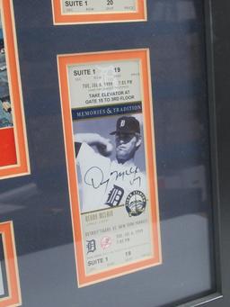 1968 Detroit Tigers Framed Program W/Autographs!