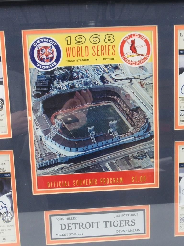 1968 Detroit Tigers Framed Program W/Autographs!