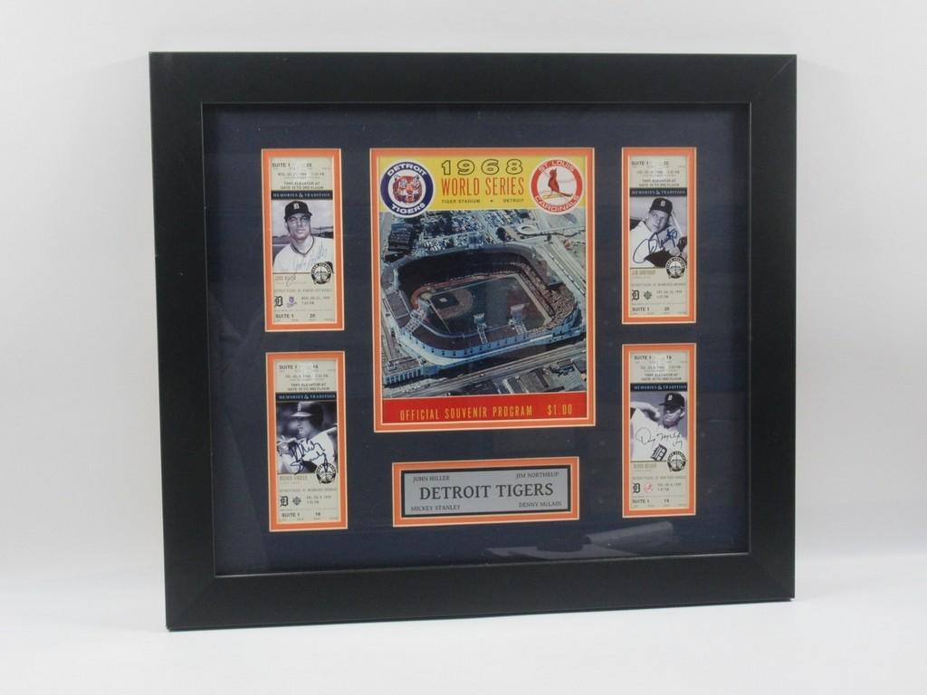 1968 Detroit Tigers Framed Program W/Autographs!