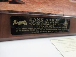 Hank Aaron 700th Homerun Autographed Plaque