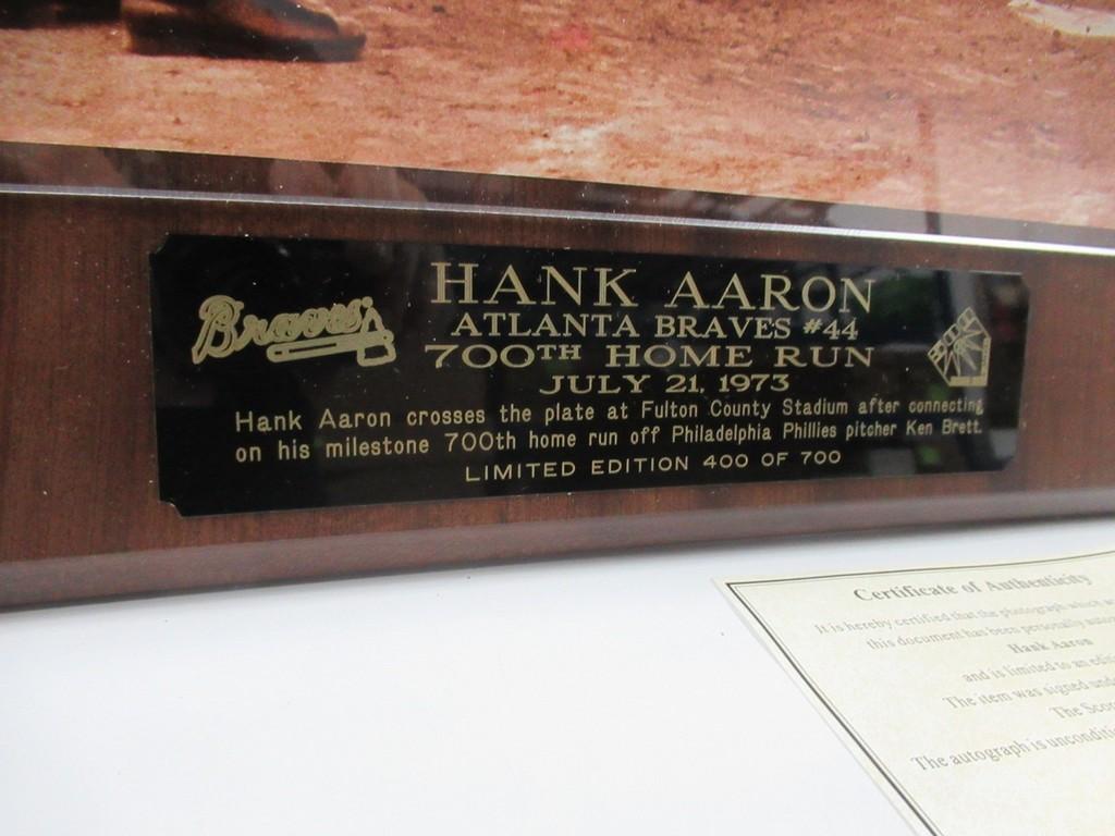 Hank Aaron 700th Homerun Autographed Plaque
