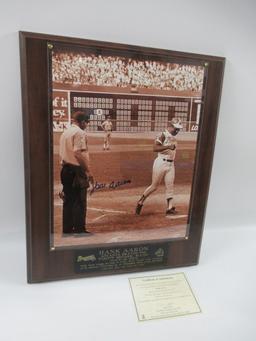 Hank Aaron 700th Homerun Autographed Plaque